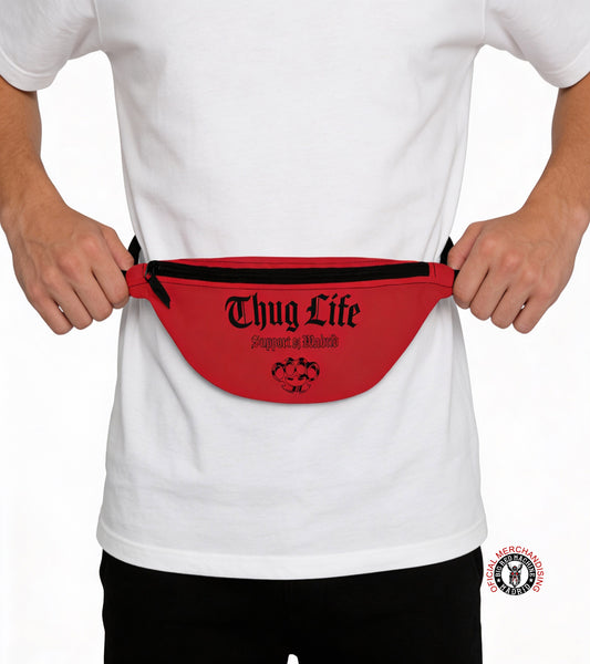 Support 81 Fanny Pack Dark Red | 2 Pocket Urban Waist Bag | Black Design | Riñoneras