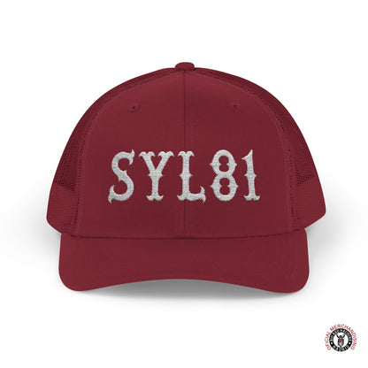 Support 81 Embroidered Letters Snapback Trucker Cap White SYL81