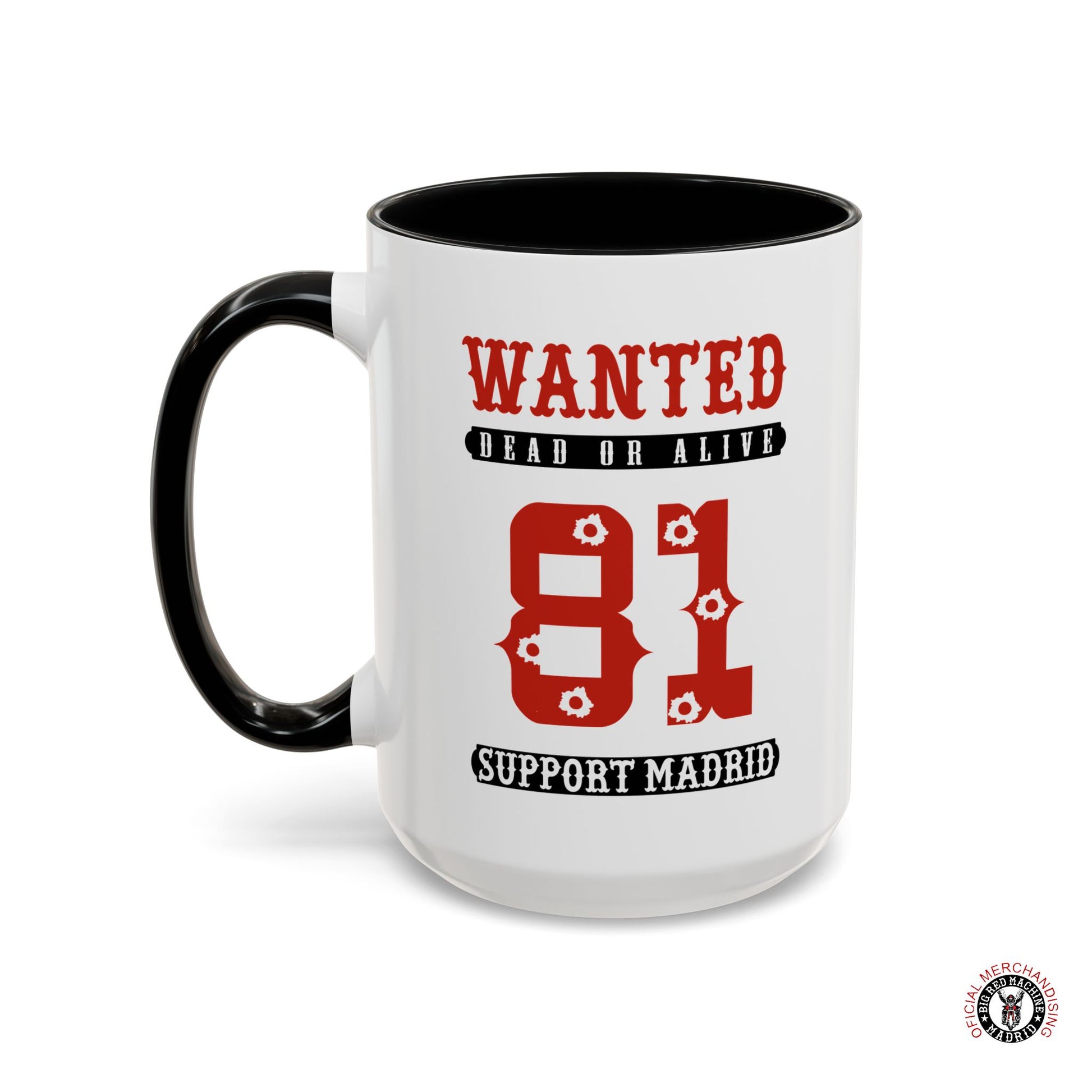 Wanted Support 81 Coffee Mugs 15oz - 0.44ml Black Left