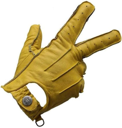 Mycl Turell Easy Rider - Guantes de moto para hombre, piel auténtica, con refuerzo de aramida, sencillos y elegantes, aspecto retro vintage (amarillo, 4XL)