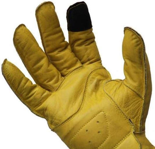 Mycl Turell Easy Rider - Guantes de moto para hombre, piel auténtica, con refuerzo de aramida, sencillos y elegantes, aspecto retro vintage (amarillo, 4XL)