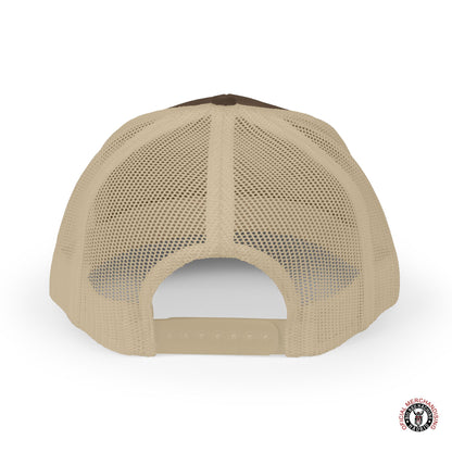 SYL81 Embroidered Letters Snapback Trucker Cap Red With White Outline Support81