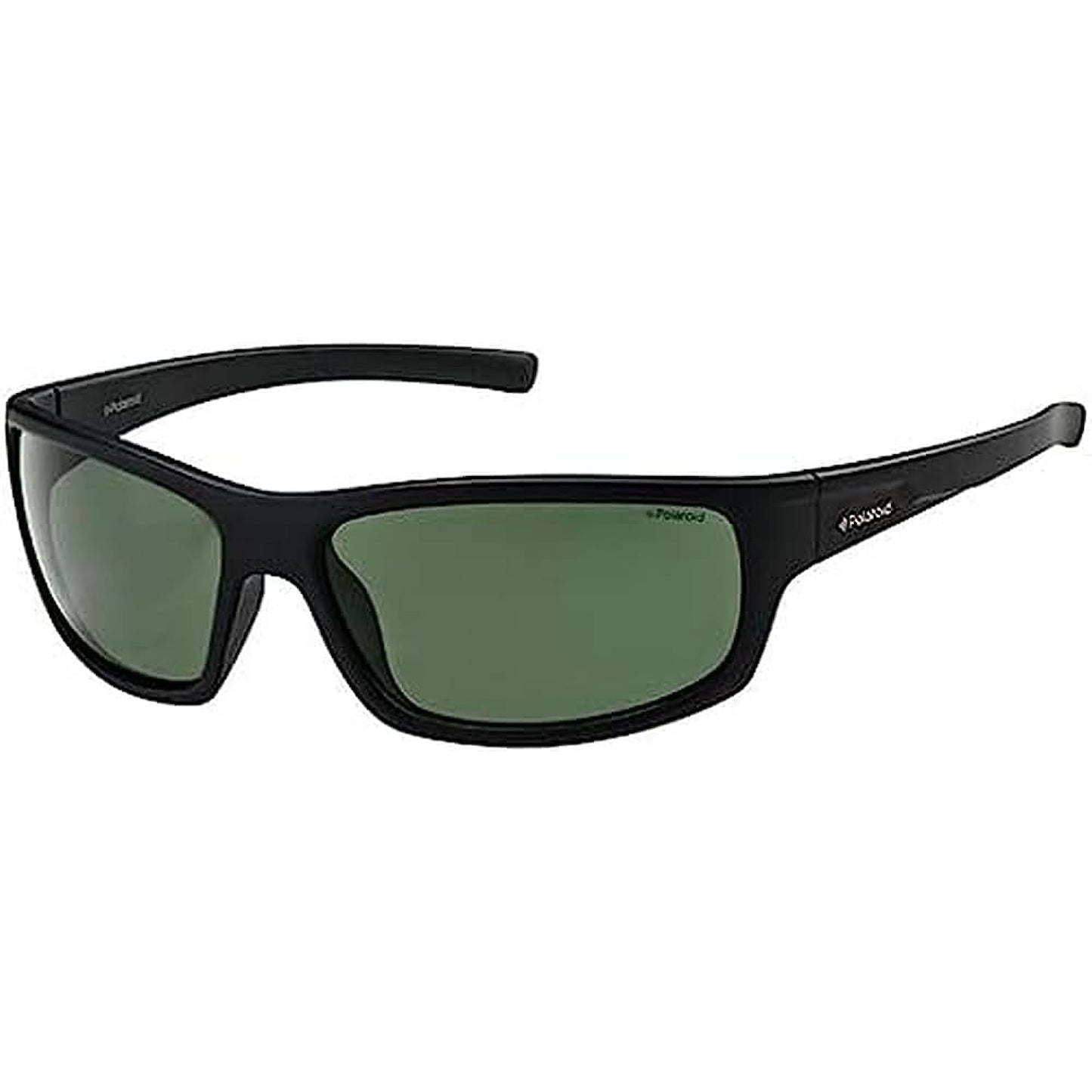 Polaroid P8411S - Gafas de sol rectangulares para hombre, 63 mm, Negro / Verde Polarizado