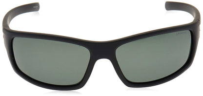 Polaroid P8411S - Gafas de sol rectangulares para hombre, 63 mm, Negro / Verde Polarizado