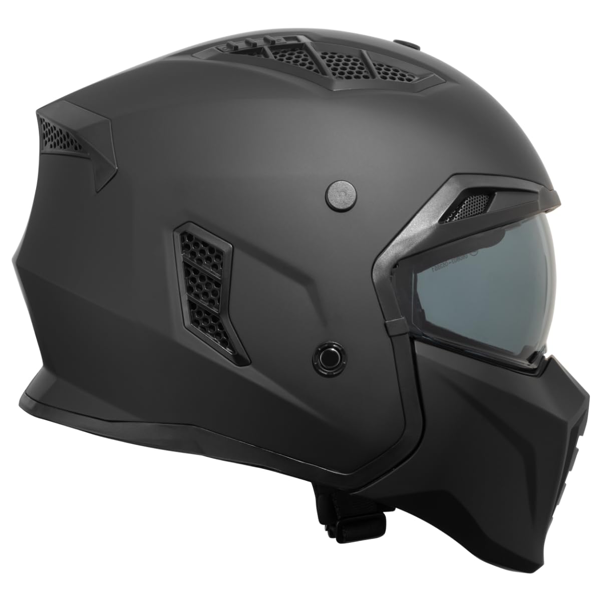 VINZ Shuto Casco Jet con Visera Solar | Casco Streetfighter para Scooter & Moto & Ciclomotor | ECE 22.06 Homologado | En Tamaño XS - XXL | para Hombre y Mujer - Negro Mate