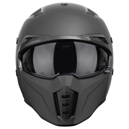 VINZ Shuto Casco Jet con Visera Solar | Casco Streetfighter para Scooter & Moto & Ciclomotor | ECE 22.06 Homologado | En Tamaño XS - XXL | para Hombre y Mujer - Negro Mate