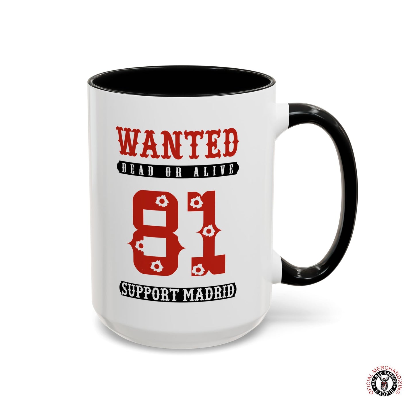 Wanted Support 81 Coffee Mugs 15oz - 0.44ml Black Front