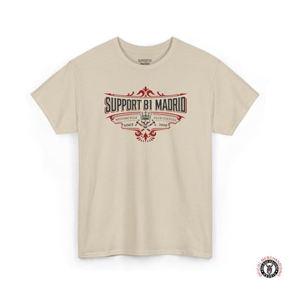 Sand Support 81 Motorcycle Club Culture T-Shirt - Black And Red Graphic