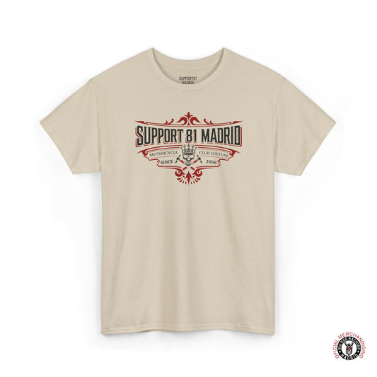 Sand Support 81 Motorcycle Club Culture T-Shirt - Black And Red Graphic