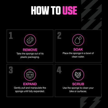 Muc-Off Esponja de Limpieza de Vehículos - Esponja Ergonómica Microcelular Premium para Máximo Confort y Facilidad de Uso – Para Kit de Limpieza de Bicicleta