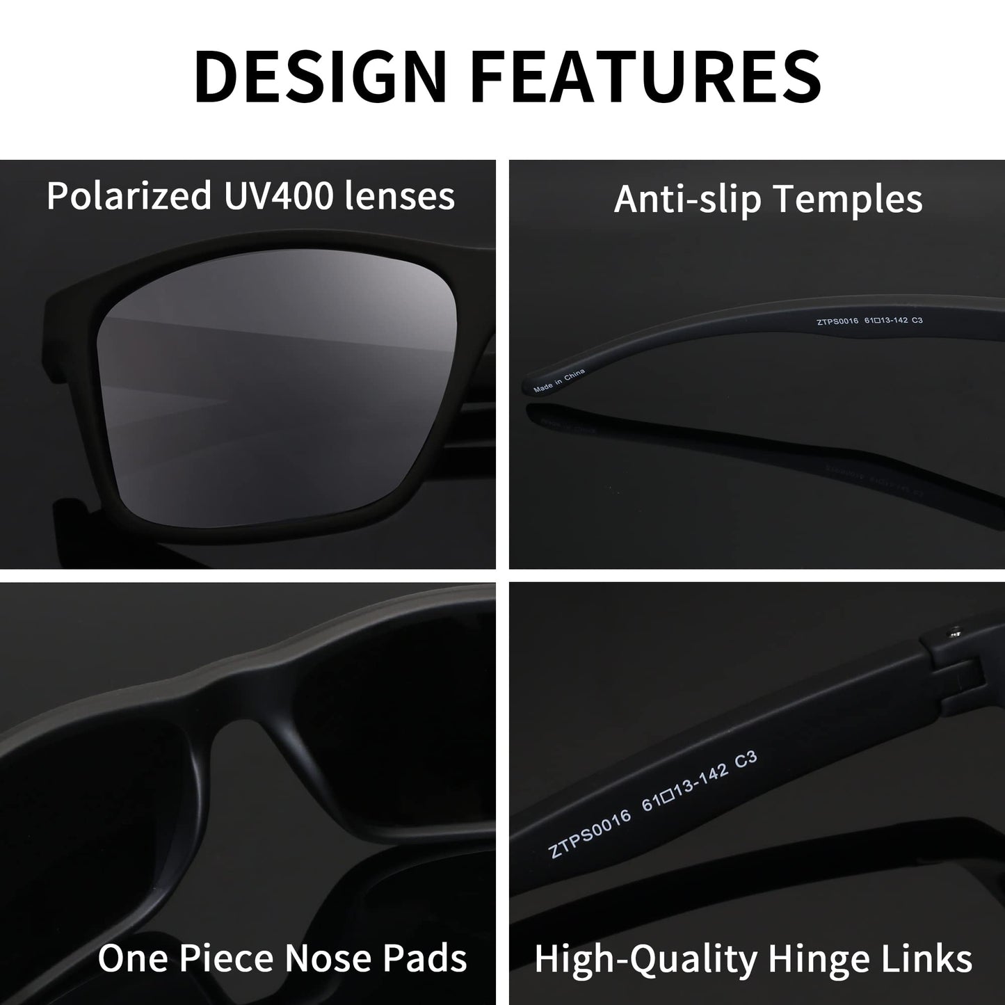 JIM HALO Polarizadas Deportivas Gafas de Sol de Espejo Wrap Alrededor Conducir Pescar Hombre Mujer(Negro/Gris Espejo)