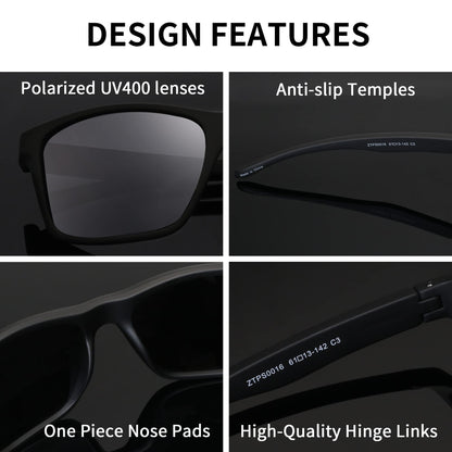 JIM HALO Polarizadas Deportivas Gafas de Sol de Espejo Wrap Alrededor Conducir Pescar Hombre Mujer(Negro/Gris Espejo)