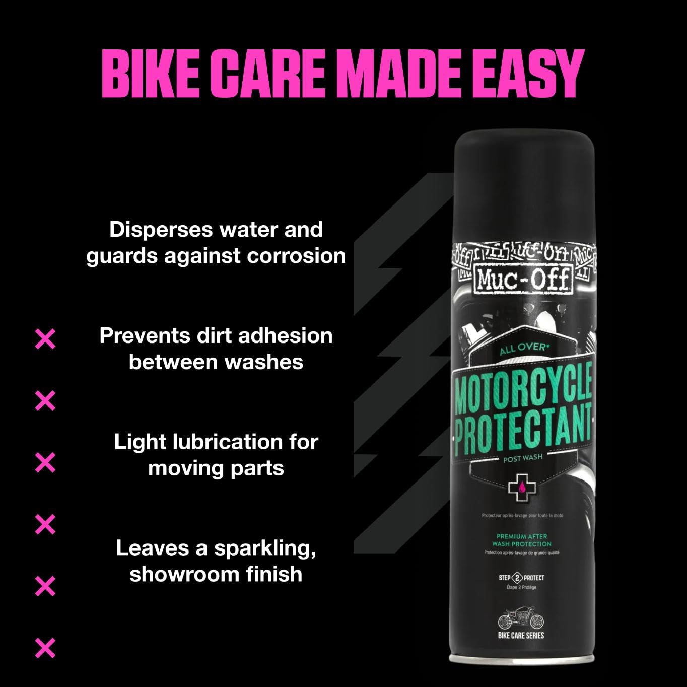 Muc-Off Protector Limpiador de Moto, 500 Ml - Spray de Protección Postlavado Anticorrosivo de Moto - Apto para Todas las Superficies