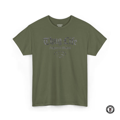 Military Green T-Shirt Support 81 Madrid "Th_g Life" Camouflage Biker Brotherhood.