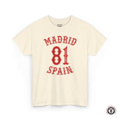 Support 81 Madrid Spain Graphic T-Shirt - Biker Patch Streetwear Tee