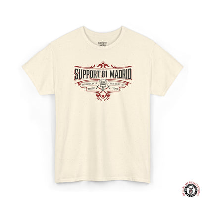 Natural Support 81 Motorcycle Club Culture T-Shirt - Black And Red Graphic