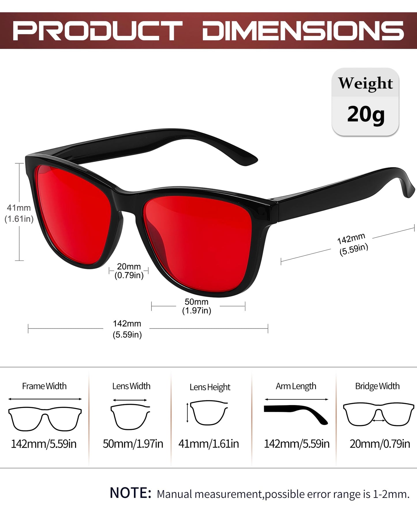 KANASTAL Gafas Luz Azul Rojo Hombre Mujer Filtro Azul Gaming Ordenador Pantallas Dormir Bloqueadoras Red Light Glasses - Montura Negras Con Lentes Rojas