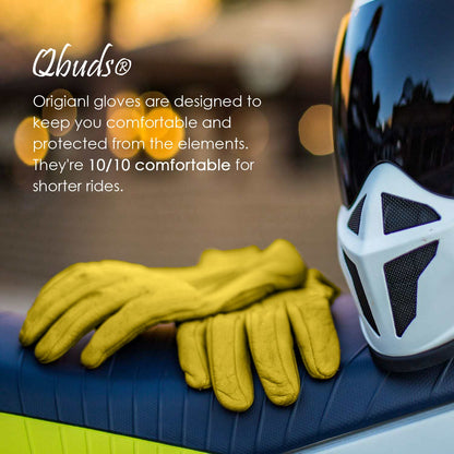 Guantes clásicos de motocicleta para conducción, de piel de vacuno, para uso en verano, color amarillo
