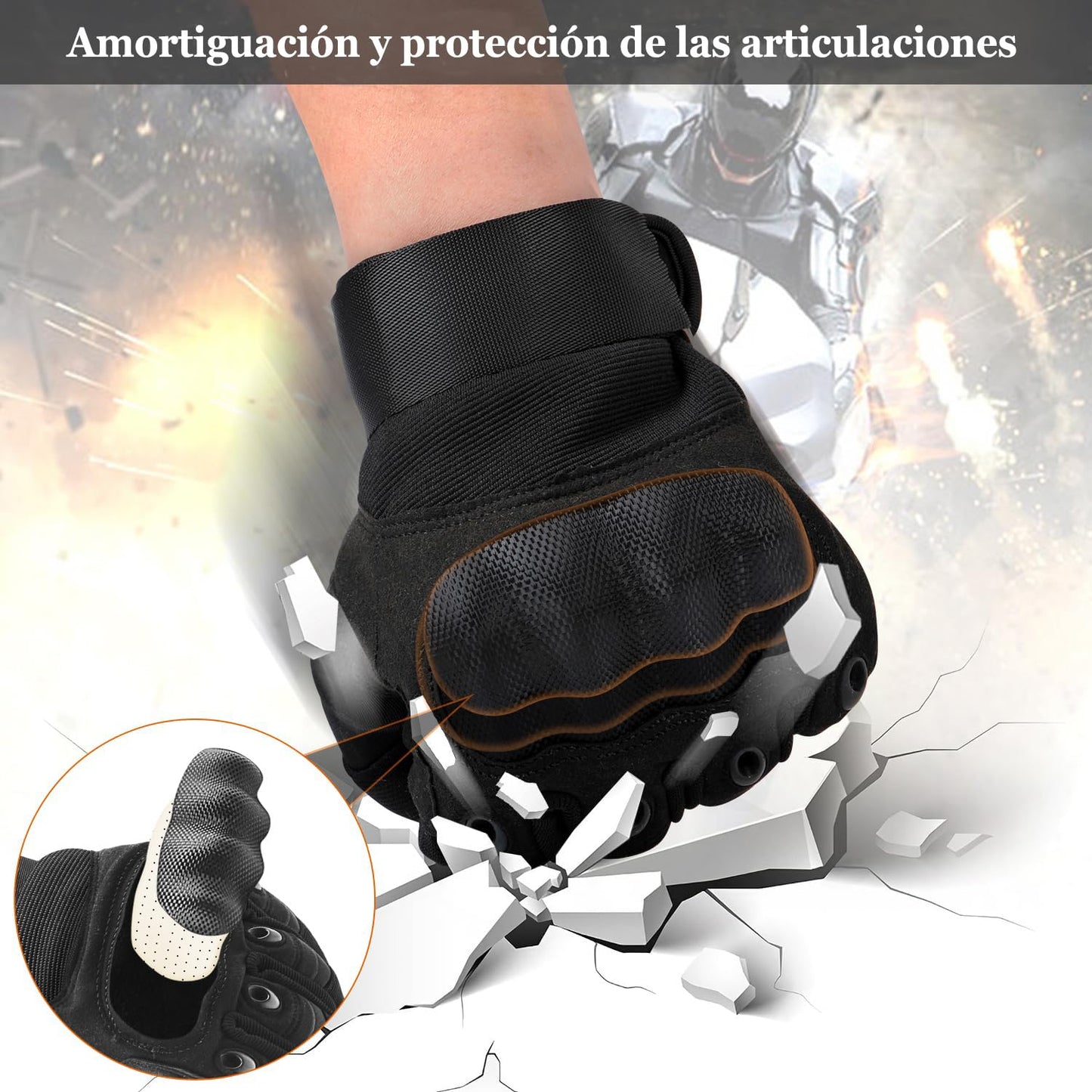 COZOME Guantes de Moto para Hombre, Guante de Verano para Pantalla Táctil con Nudillos Duros, Guantes Protectores para Airsoft Motocross Scooter Ciclomotores ATV Paitball Bicicleta de Montaña