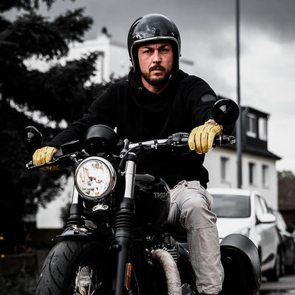 Mycl Turell Easy Rider - Guantes de moto para hombre, piel auténtica, con refuerzo de aramida, sencillos y elegantes, aspecto retro vintage (amarillo, 4XL)