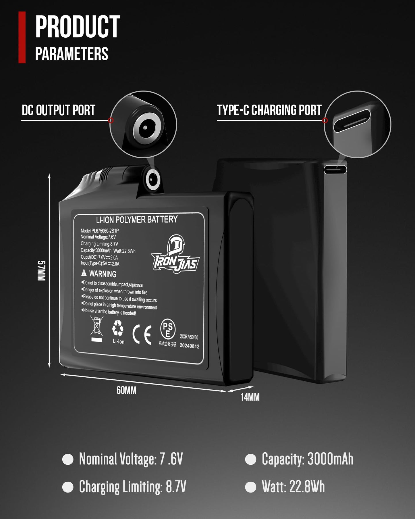 IRON JIA'S Guantes Calefactables Moto Invierno Hombre Nuevo 2025 Puerto de Carga USB de 3000mAh Cable de Carga 2 en 1 Pantalla Táctil Impermeable y Cortavientos Ciclismo Senderismo Esquí XL