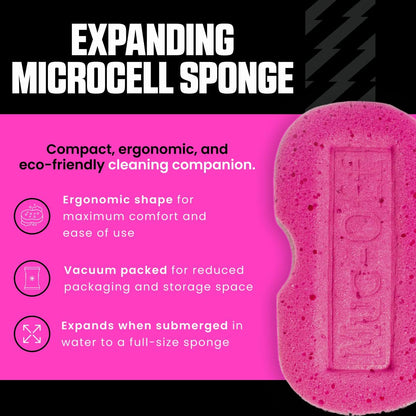Muc-Off Esponja de Limpieza de Vehículos - Esponja Ergonómica Microcelular Premium para Máximo Confort y Facilidad de Uso – Para Kit de Limpieza de Bicicleta