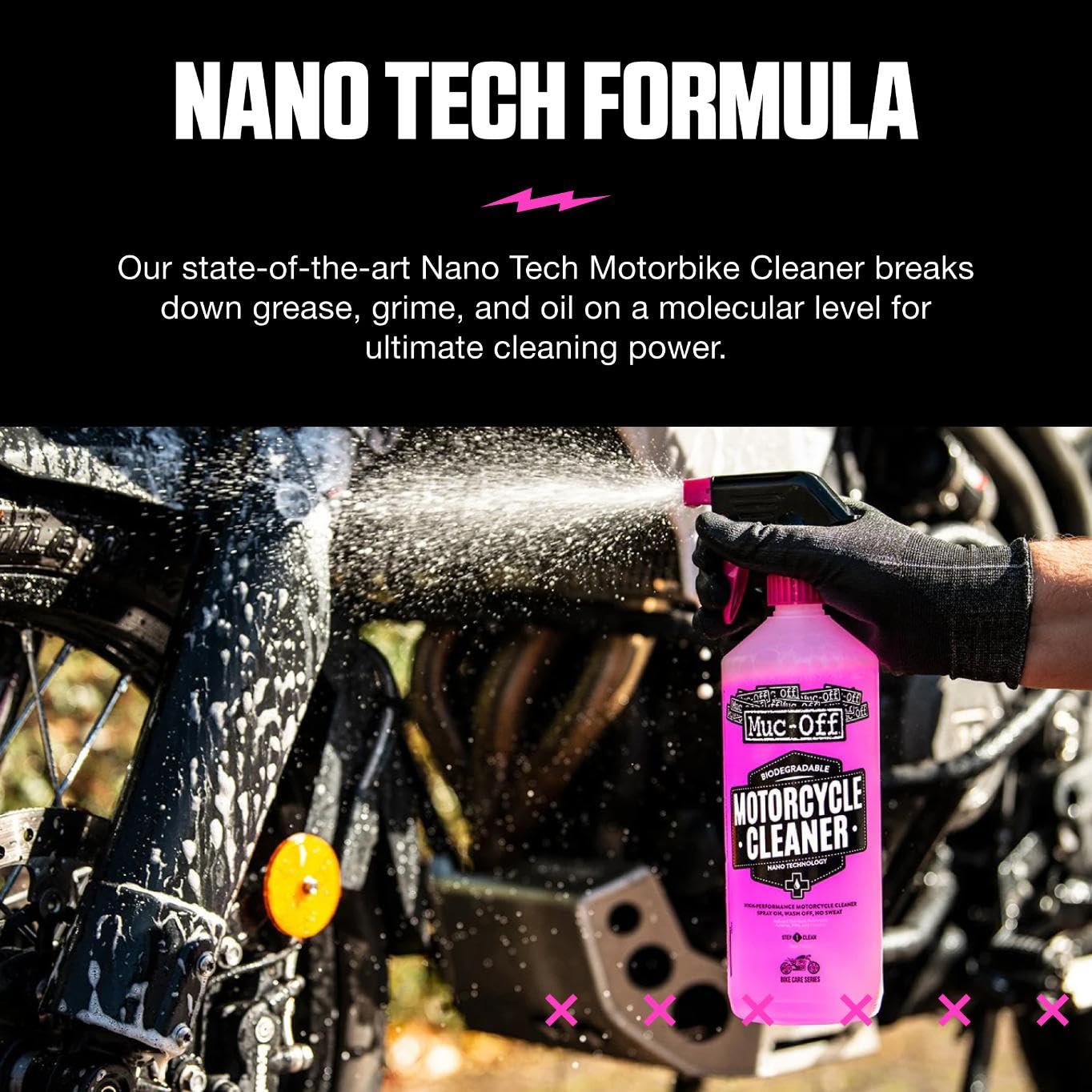 Muc-Off Kit Dúo de Cuidados para Moto - Kit de limpieza de Motos - Limpia y Protege tu Moto - Incluye 1 Litro de Limpiador de Motos y 500 Ml de Protector de Moto