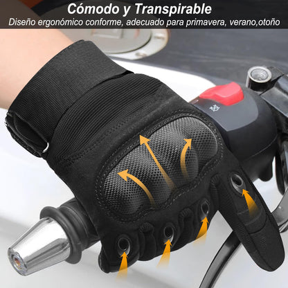 COZOME Guantes de Moto para Hombre, Guante de Verano para Pantalla Táctil con Nudillos Duros, Guantes Protectores para Airsoft Motocross Scooter Ciclomotores ATV Paitball Bicicleta de Montaña