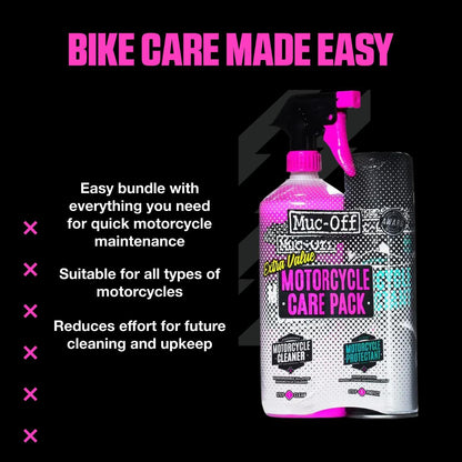 Muc-Off Kit Dúo de Cuidados para Moto - Kit de limpieza de Motos - Limpia y Protege tu Moto - Incluye 1 Litro de Limpiador de Motos y 500 Ml de Protector de Moto