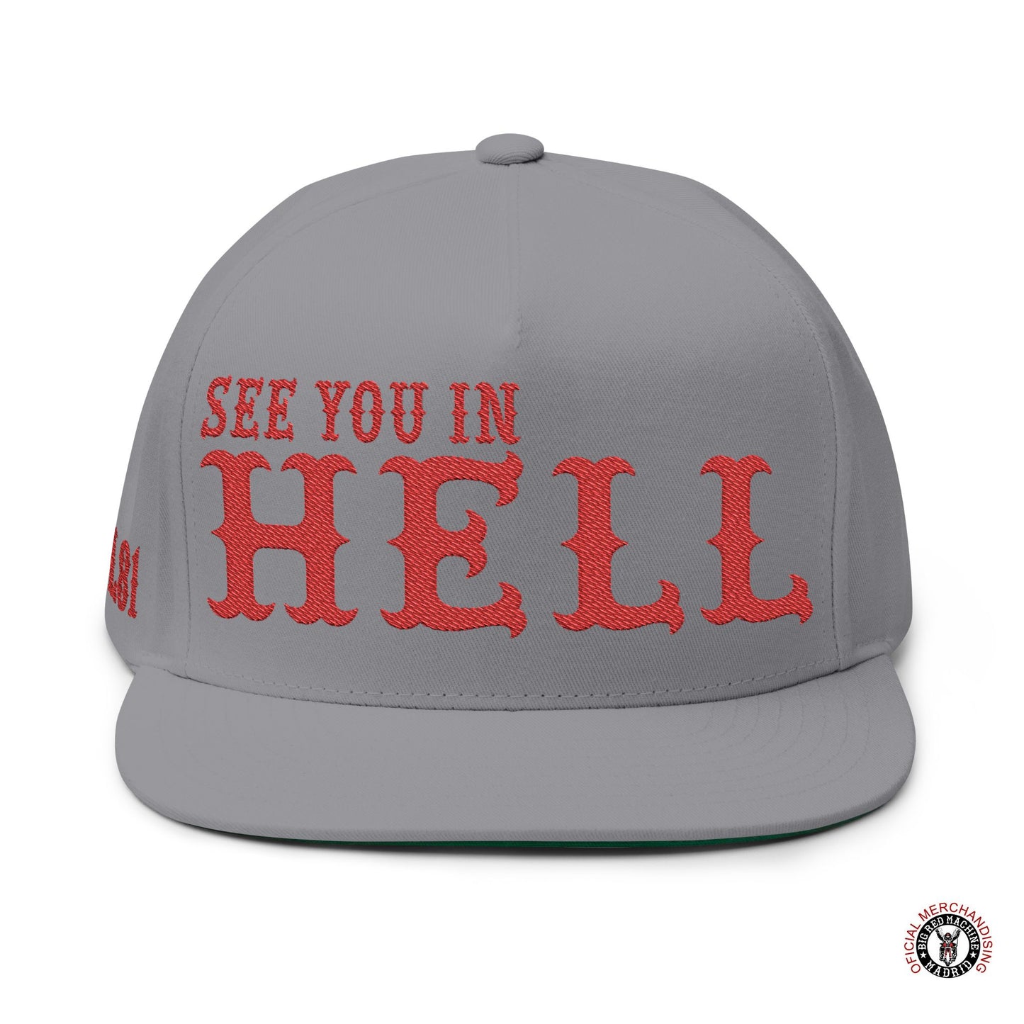 See You in Hell Baseball Hat Embroidered Flat Bill Cap Support 81