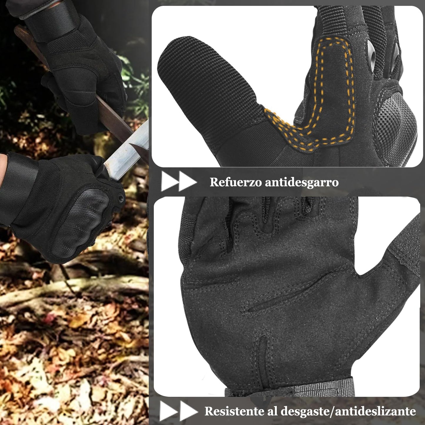 COZOME Guantes de Moto para Hombre, Guante de Verano para Pantalla Táctil con Nudillos Duros, Guantes Protectores para Airsoft Motocross Scooter Ciclomotores ATV Paitball Bicicleta de Montaña