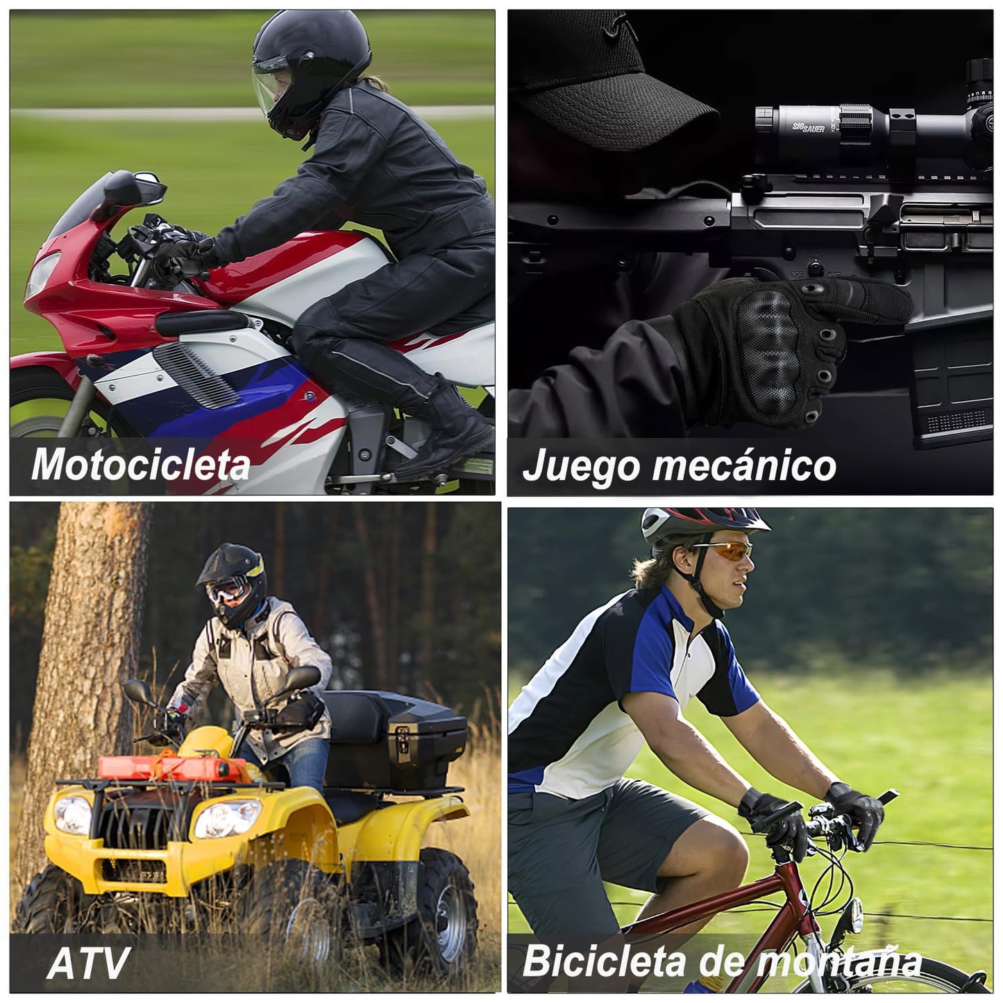 COZOME Guantes de Moto para Hombre, Guante de Verano para Pantalla Táctil con Nudillos Duros, Guantes Protectores para Airsoft Motocross Scooter Ciclomotores ATV Paitball Bicicleta de Montaña
