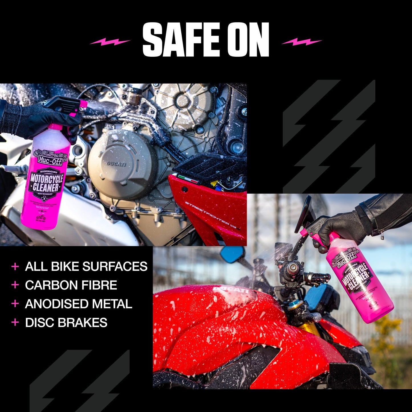 Muc-Off Limpiador de Moto Nano-Tech, 5 Litros - Líquido de Limpieza de Moto Biodegradable de Acción Rápida - Apto para Todas las Superficies y Tipos de Motocicletas