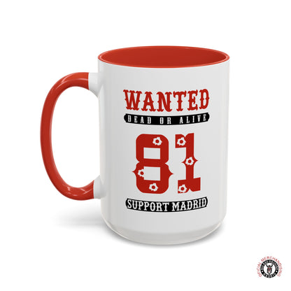 Wanted Support 81 Coffee Mugs 15oz - 0.44ml Red Left