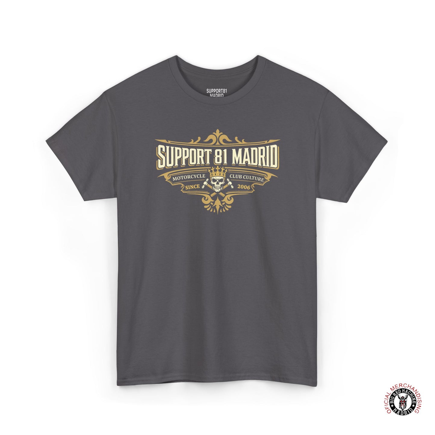 Grey Support 81 Motorcycle Club Culture T-Shirt - Tattoo Style Graphic Tee