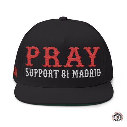 Pray Support 81 Madrid Snapback Baseball Hat Embroidered Flat Bill Cap
