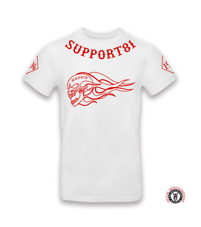 Support81 Red Skull White Premium T-Shirt Motorcycle Apparel
