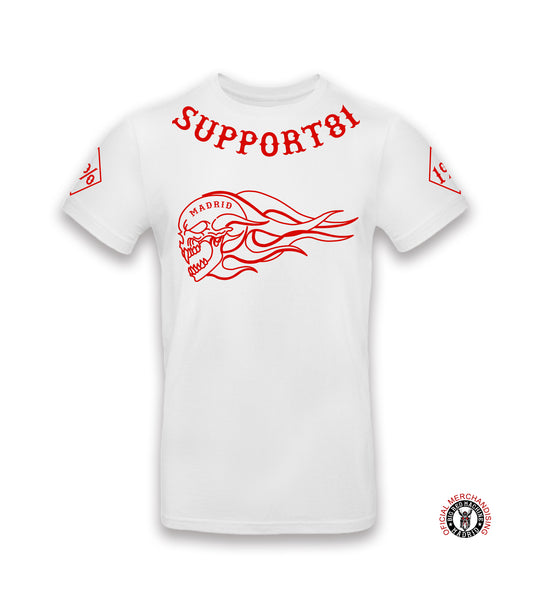 Support81 Red Skull White Premium T-Shirt Motorcycle Apparel