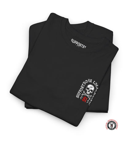 Support 81 Skull And Crossbones T-Shirt, Skull And Crossbones, Hells Angels, Skeleton Bike Shirt, Motorcycle Gifts, Motorcycle T Shirts