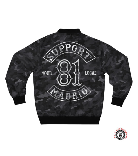 Dark camo lighweight jacke with support 81 madrid patchprint.