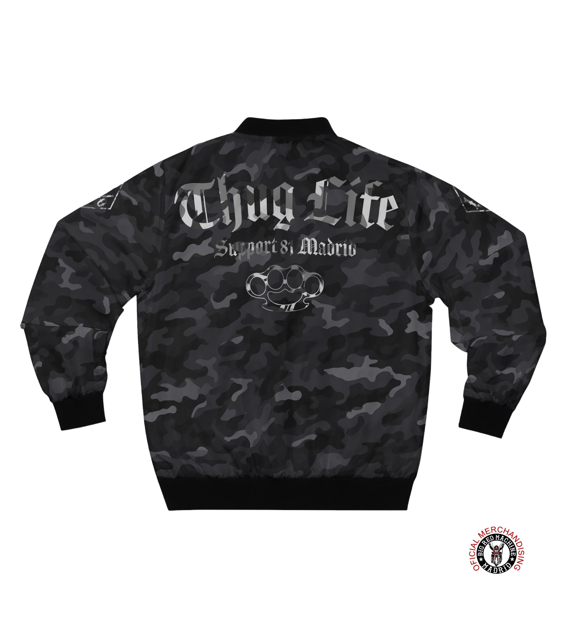 Lighweight dark camo jacket thuglife aop print support81 madrid.