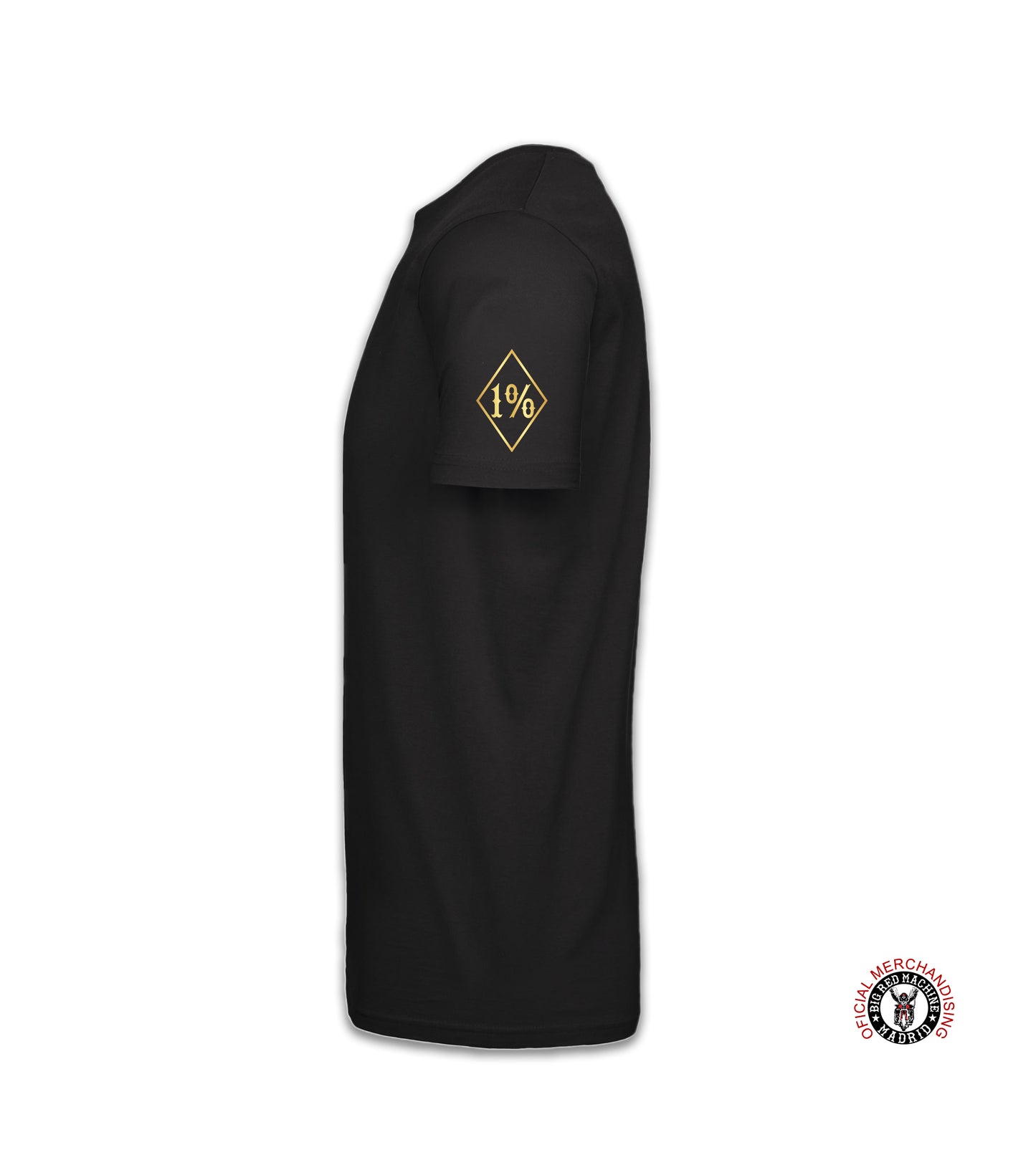 Support81 Premium T-Shirt Gold Skull Black Tee, Smart Biker Style Apparel, Diamond Sleeve Details, Urban Rider Look, Black And Gold T-Shirt