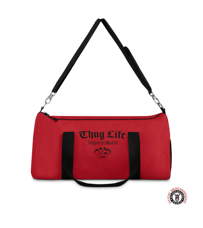 Support 81 Small Duffel Bag for Travel,  Support 81 Thug Life Black Design, Gym Duffel Bag, Biker Travel Bag, Dark Red Duffel Bags