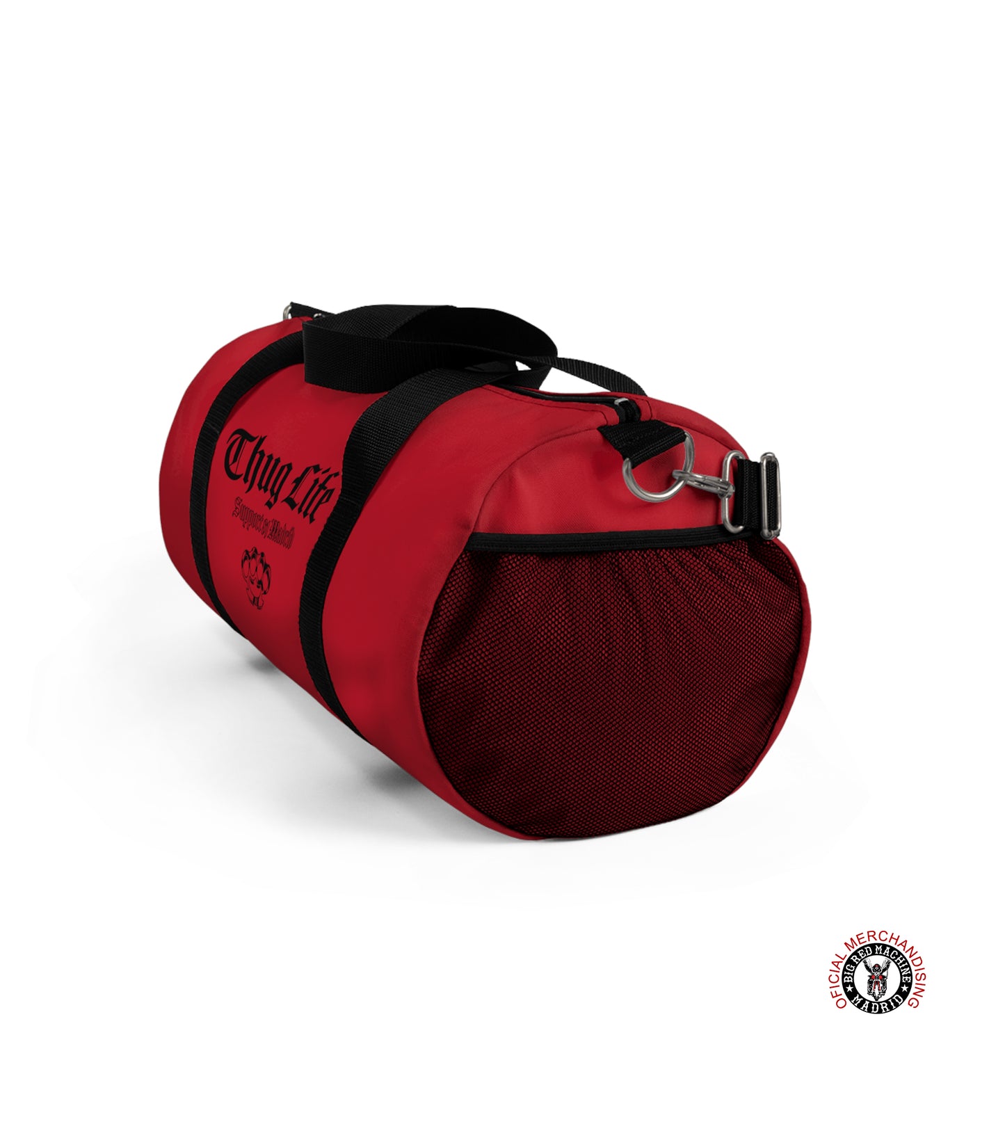 Support 81 Small Duffel Bag for Travel,  Support 81 Thug Life Black Design, Gym Duffel Bag, Biker Travel Bag, Dark Red Duffel Bags