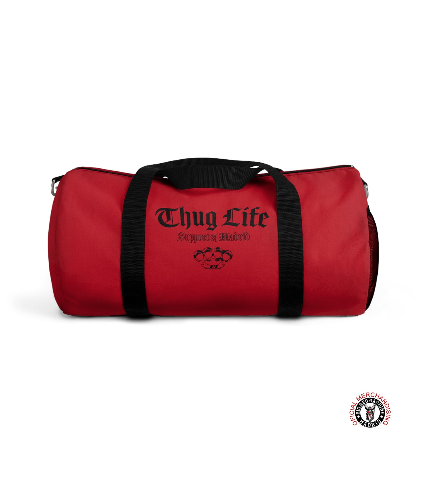 Support 81 Small Duffel Bag for Travel,  Support 81 Thug Life Black Design, Gym Duffel Bag, Biker Travel Bag, Dark Red Duffel Bags