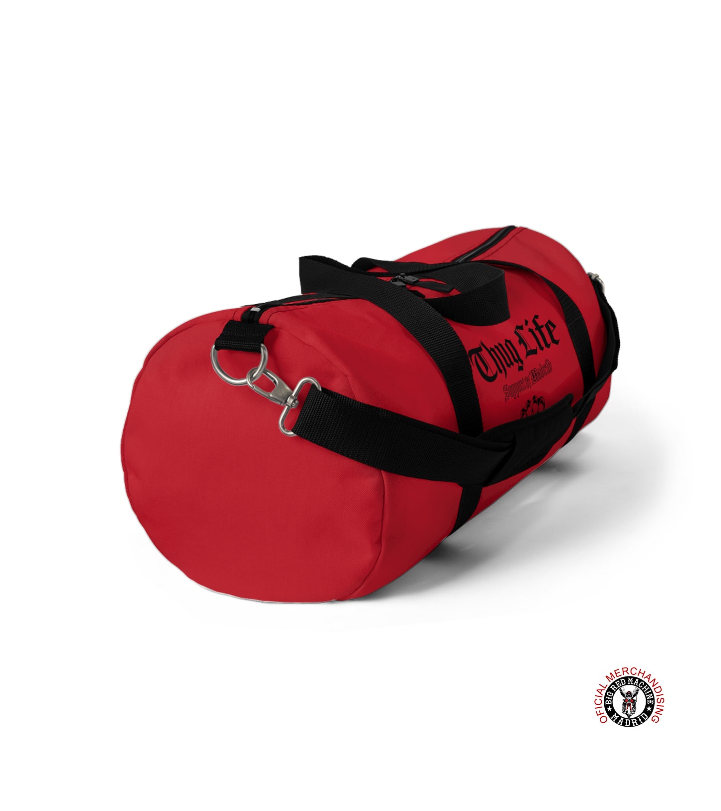 Support 81 Small Duffel Bag for Travel,  Support 81 Thug Life Black Design, Gym Duffel Bag, Biker Travel Bag, Dark Red Duffel Bags