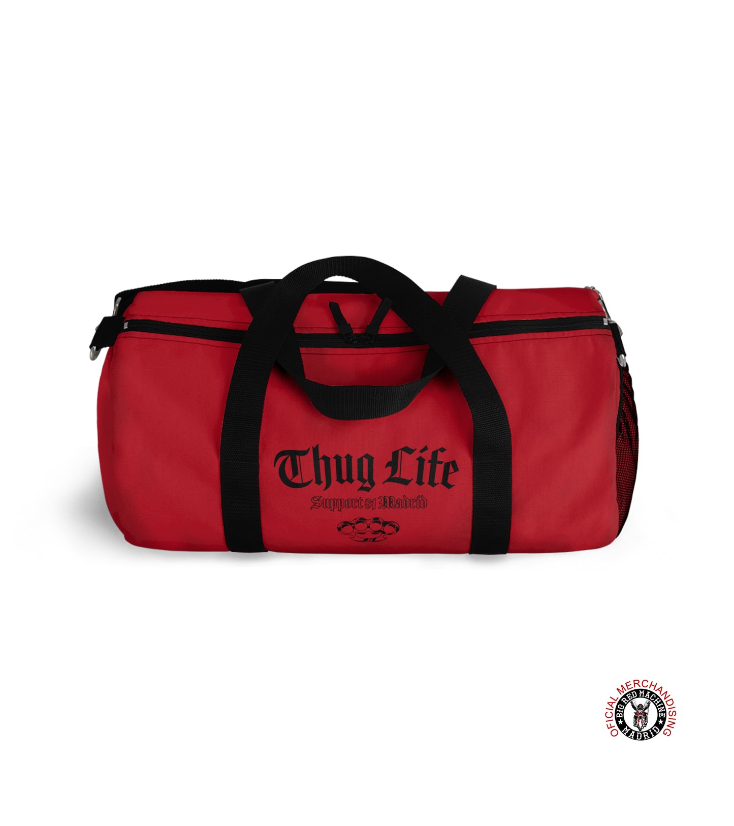 Support 81 Small Duffel Bag for Travel,  Support 81 Thug Life Black Design, Gym Duffel Bag, Biker Travel Bag, Dark Red Duffel Bags
