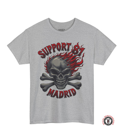Sport Grey Support 81 Madrid Flaming Skull T-Shirt for men