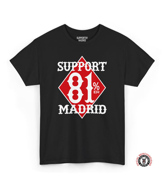 Support 81 T-Shirt Diamond 1 Percenter Motorcycle Tee, MC Supporter Clothing, Urban Biker Apparel, Red And White Unisex Streetwear Shirt