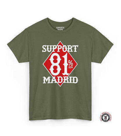 Support 81 T-Shirt Diamond 1 Percenter Motorcycle Tee, MC Supporter Clothing, Urban Biker Apparel, Red And White Unisex Streetwear Shirt